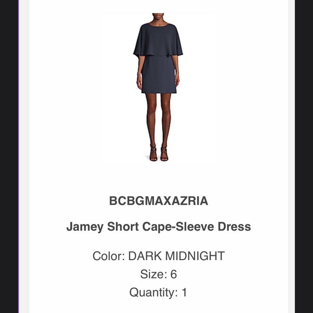Dress with front cape, a low-cut back.